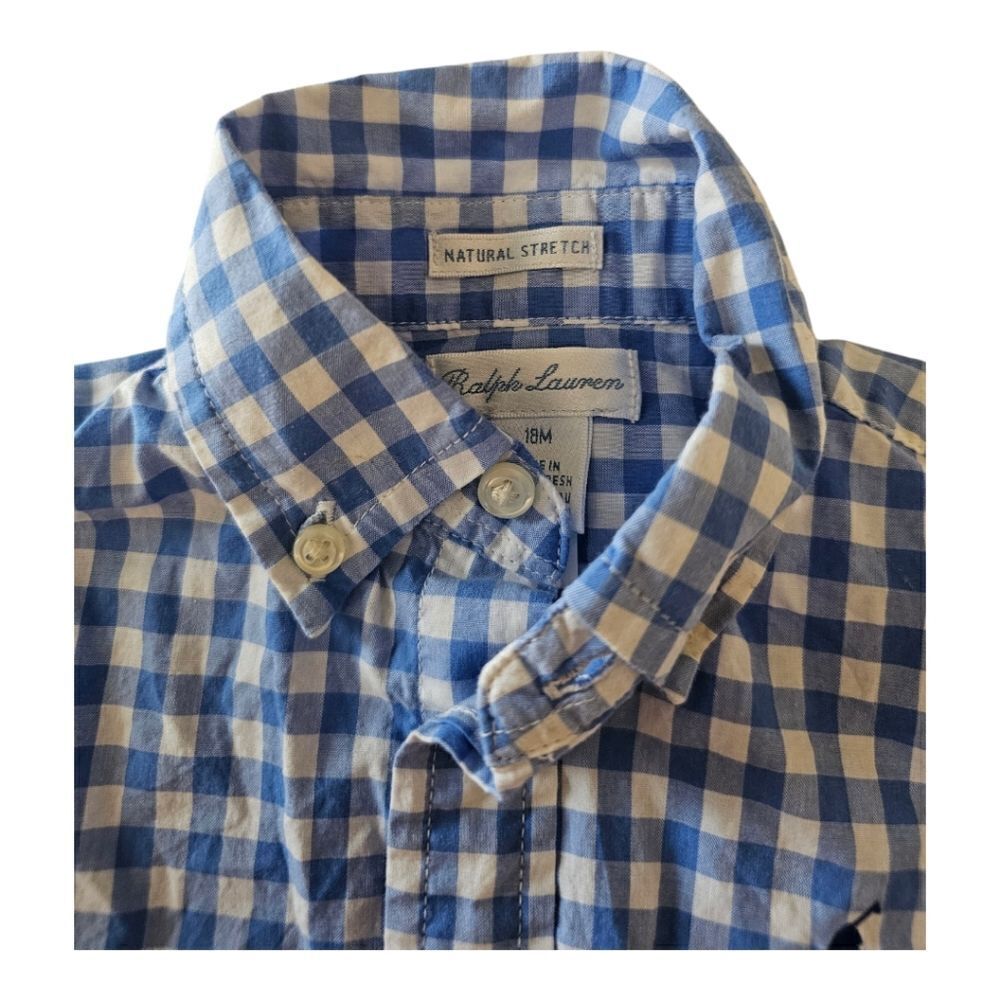 RALPH LAUREN Checkered Button Down Shirt - 18 Months - Picture 3 of 6